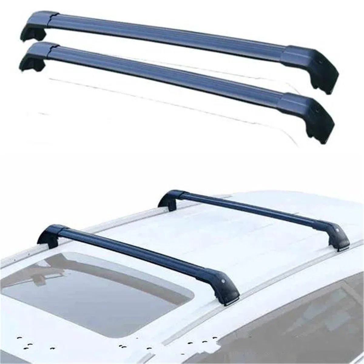 Barras Portaequipajes Barras De Techo para Chery para Tiggo 7 Plus para Pro 2021-2024 Laterales Portaequipajes Cruzadas(Negro)