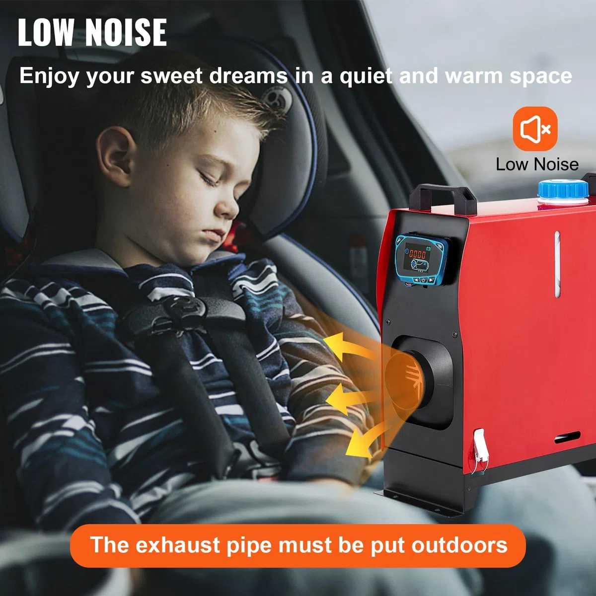 Calentador de Aire diésel de 12 V con Control Remoto y silenciador: Ideal para vehículos recreativos, Camiones, autobuses y remolques