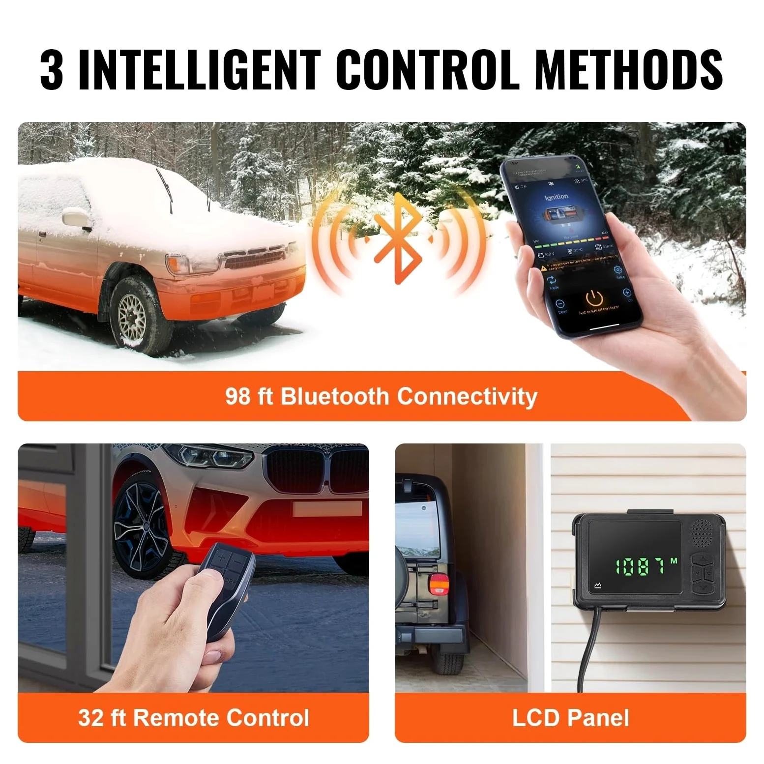 Calefactor para coche de 8 kW con control por aplicación, calefactor de aire diésel de 12 V con pantalla LCD, calefactor de estacionamiento diésel para autocaravanas, remolques, furgonetas camper y