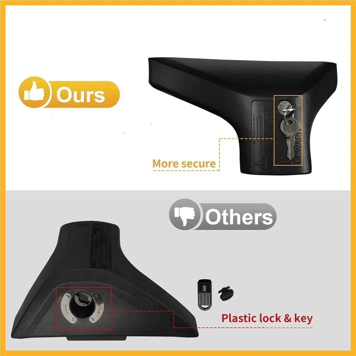 Barras Portaequipajes Barras Cruzadas Portaequipajes Techo para Toyota para RAV4 2019-2025 (no para LE 22-25/Adventure/TRD Off-Road Woodland Edition) Cerradura Antirrobo