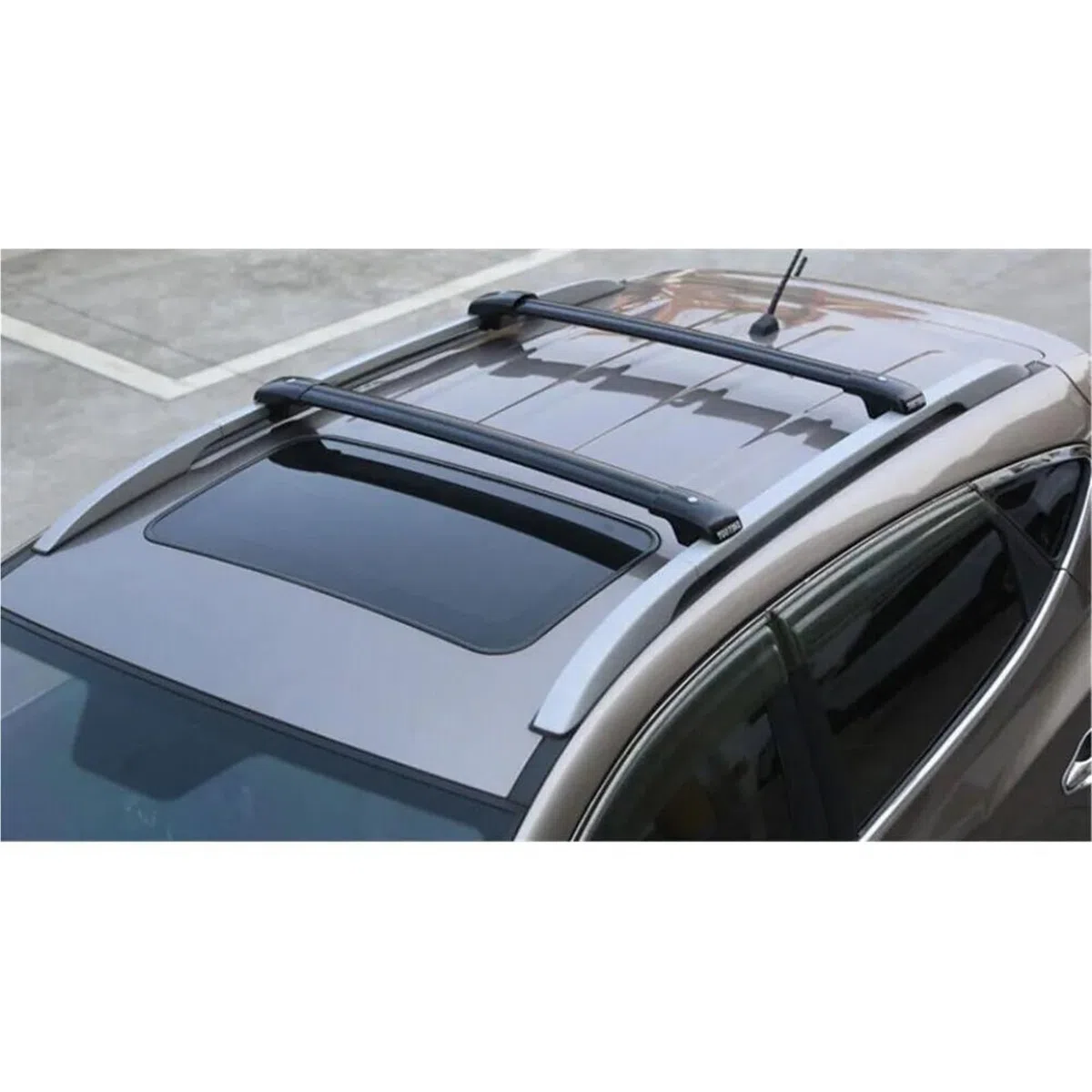 Barras Portaequipajes Barra Transversal Raíles De Baca para Range para Rover para Freelander 2 LR2 2007-2015 Ajustable Barras Carga Bloqueables Plata Negro(Plata)