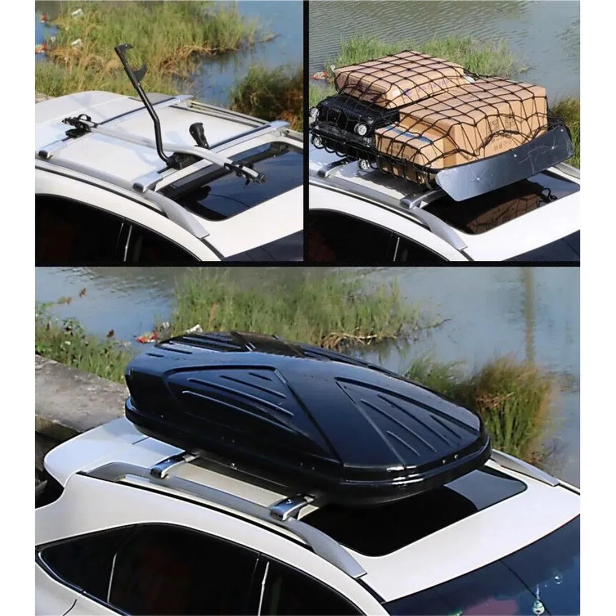 Barras Portaequipajes Barra Transversal Raíles De Baca para Range para Rover para Freelander 2 LR2 2007-2015 Ajustable Barras Carga Bloqueables Plata Negro(Plata)