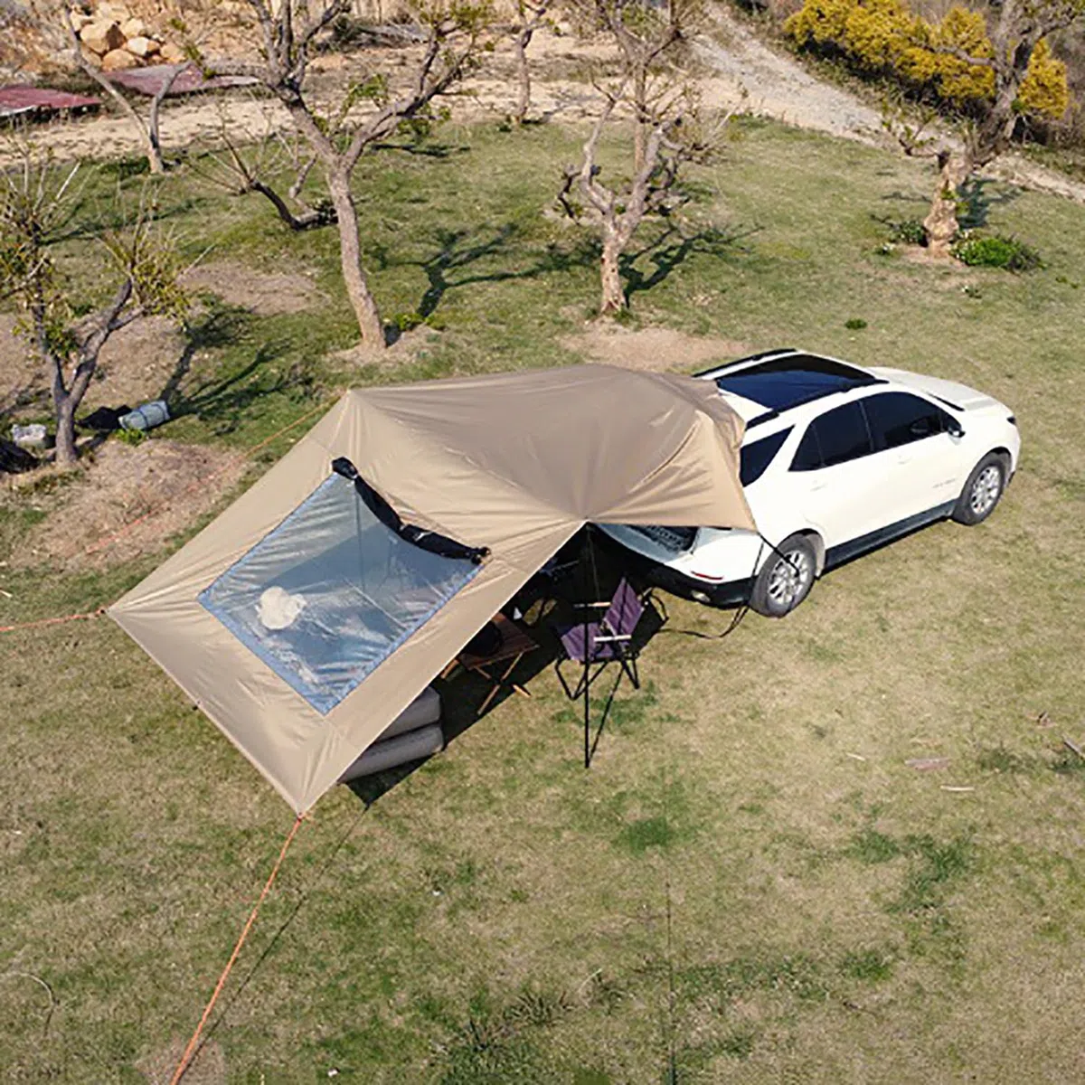 Grande Toldo Furgoneta Camper, 4.8x2.8m, Tienda de Camping Lateral Exterior, Toldos de Coches para Acampar, Toldo Universal Impermeable para Autocaravana, Caravana, SUV, Pesca, Picnic