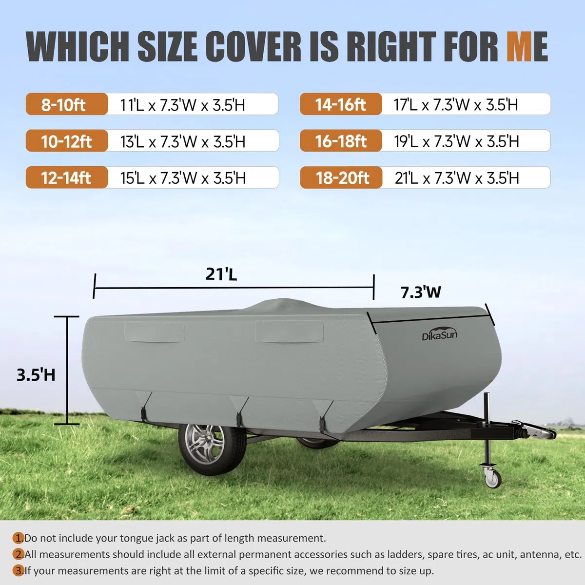 Cubierta plegable para remolque de caravana, 6 capas iguales, transpirable, resistente a los rayos UV, resistente al viento, impermeable, con accesorios de caravana, parches adhesivos de