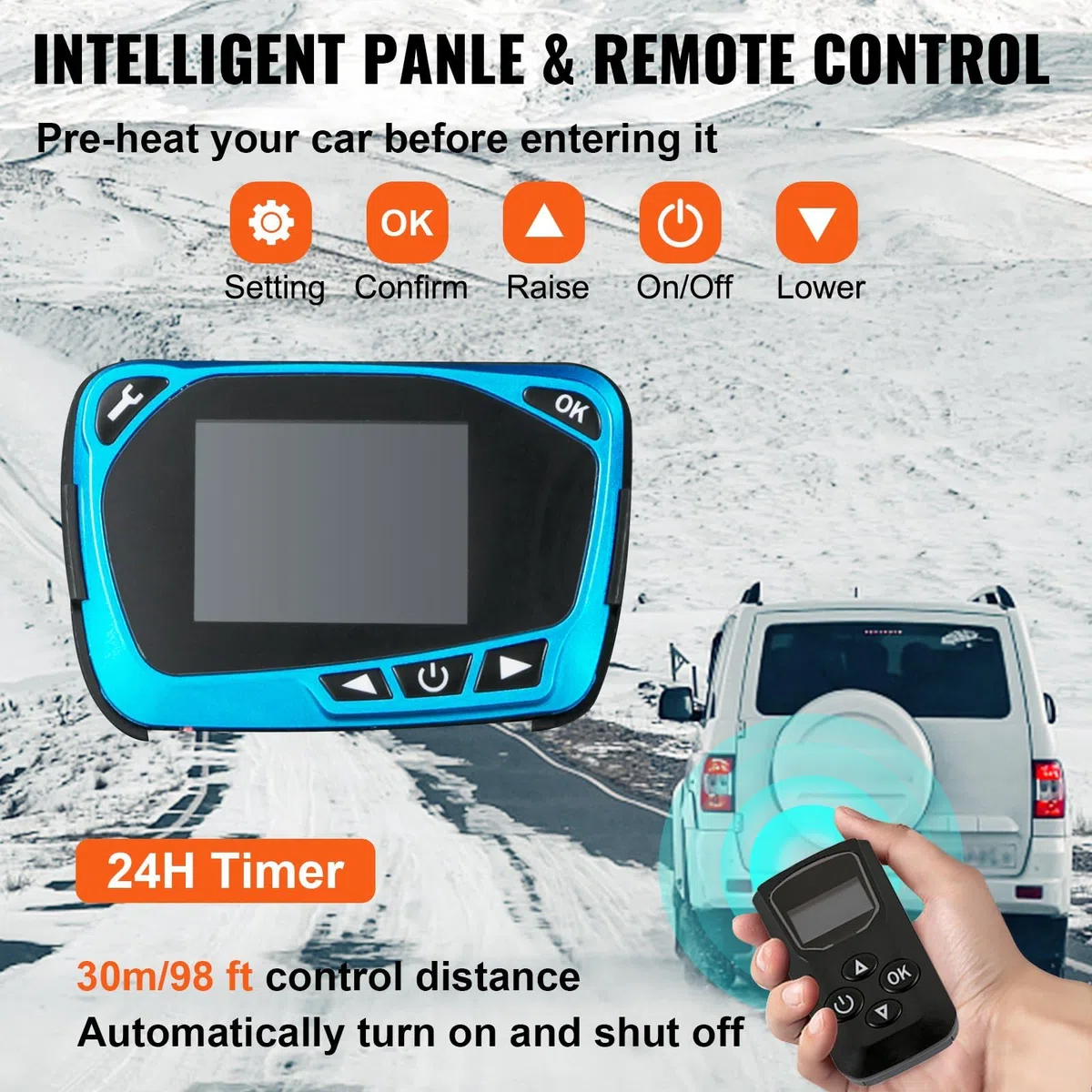 Calentador de Aire diésel de 12 V con Control Remoto y silenciador: Ideal para vehículos recreativos, Camiones, autobuses y remolques