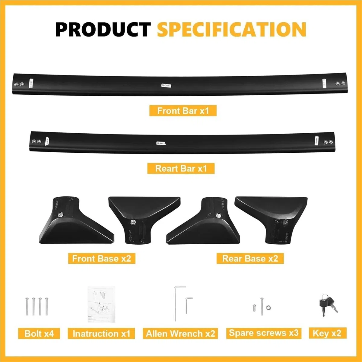 Barras Portaequipajes Barras Cruzadas Portaequipajes Techo para Toyota para RAV4 2019-2025 (no para LE 22-25/Adventure/TRD Off-Road Woodland Edition) Cerradura Antirrobo