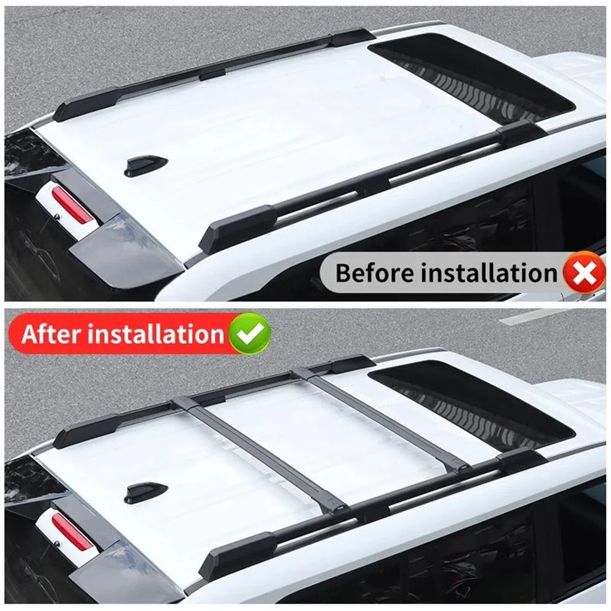Barras Portaequipajes Barras Cruzadas para Techo De Coche Transversales para Toyota para Land para Cruiser 250 2024 2025 Prado LC250 1958 Primera Edición FJ250(Black 1)
