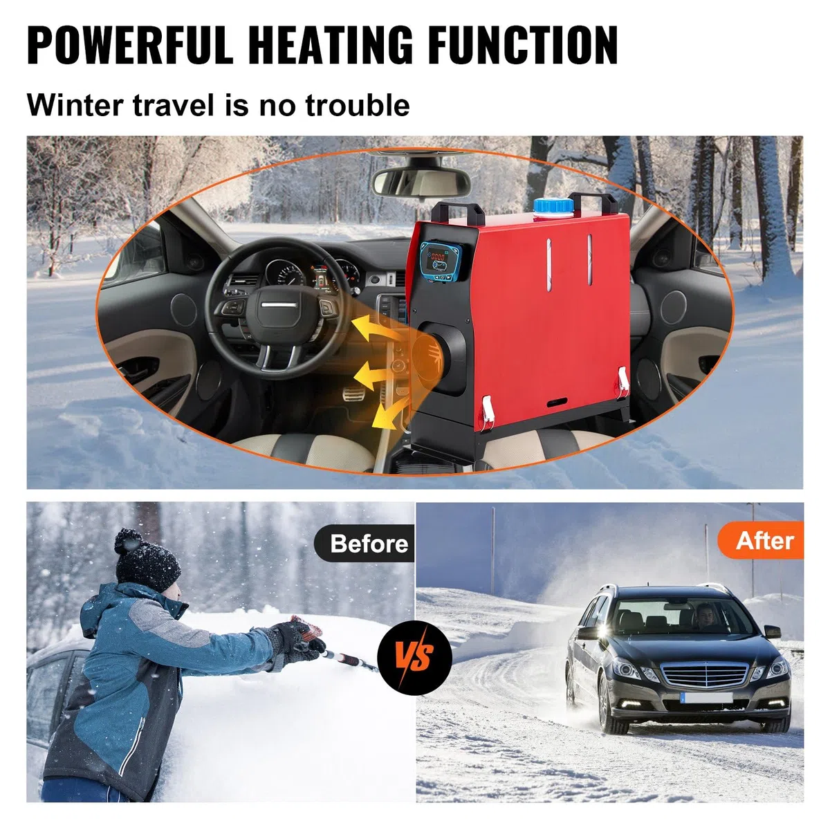 Calentador de Aire diésel de 12 V con Control Remoto y silenciador: Ideal para vehículos recreativos, Camiones, autobuses y remolques