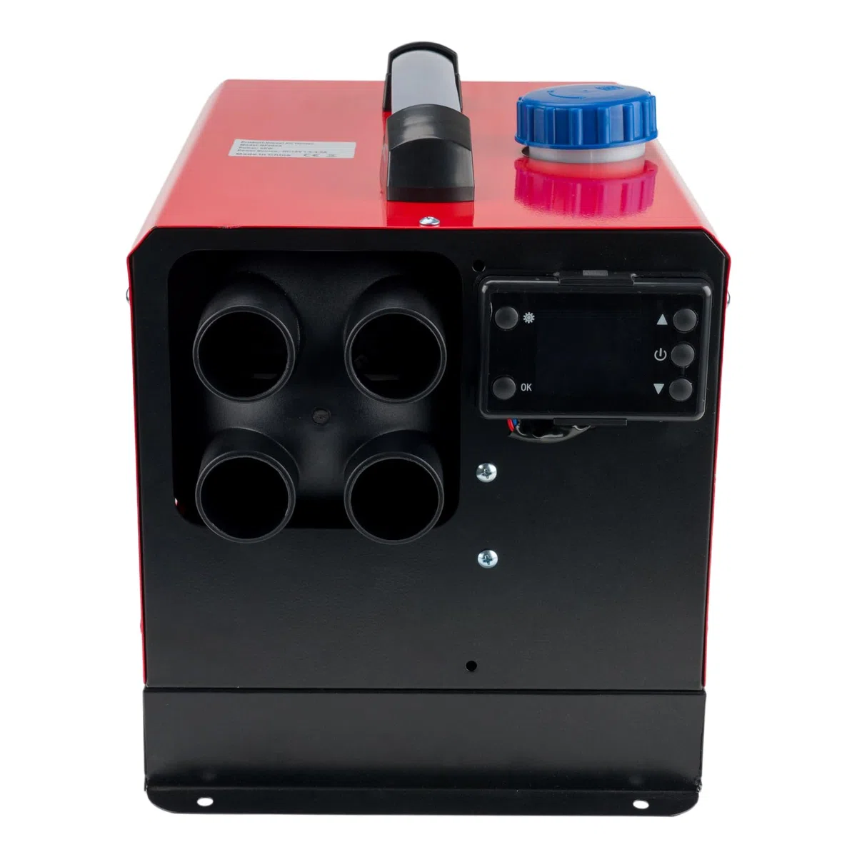 Calefactor de estacionamiento rápido todo en uno de 12 V y 5 kW con 4 orificios, control remoto y monitor digital para camiones, barcos, autocaravanas, remolques, turismos y furgonetas camper (rojo