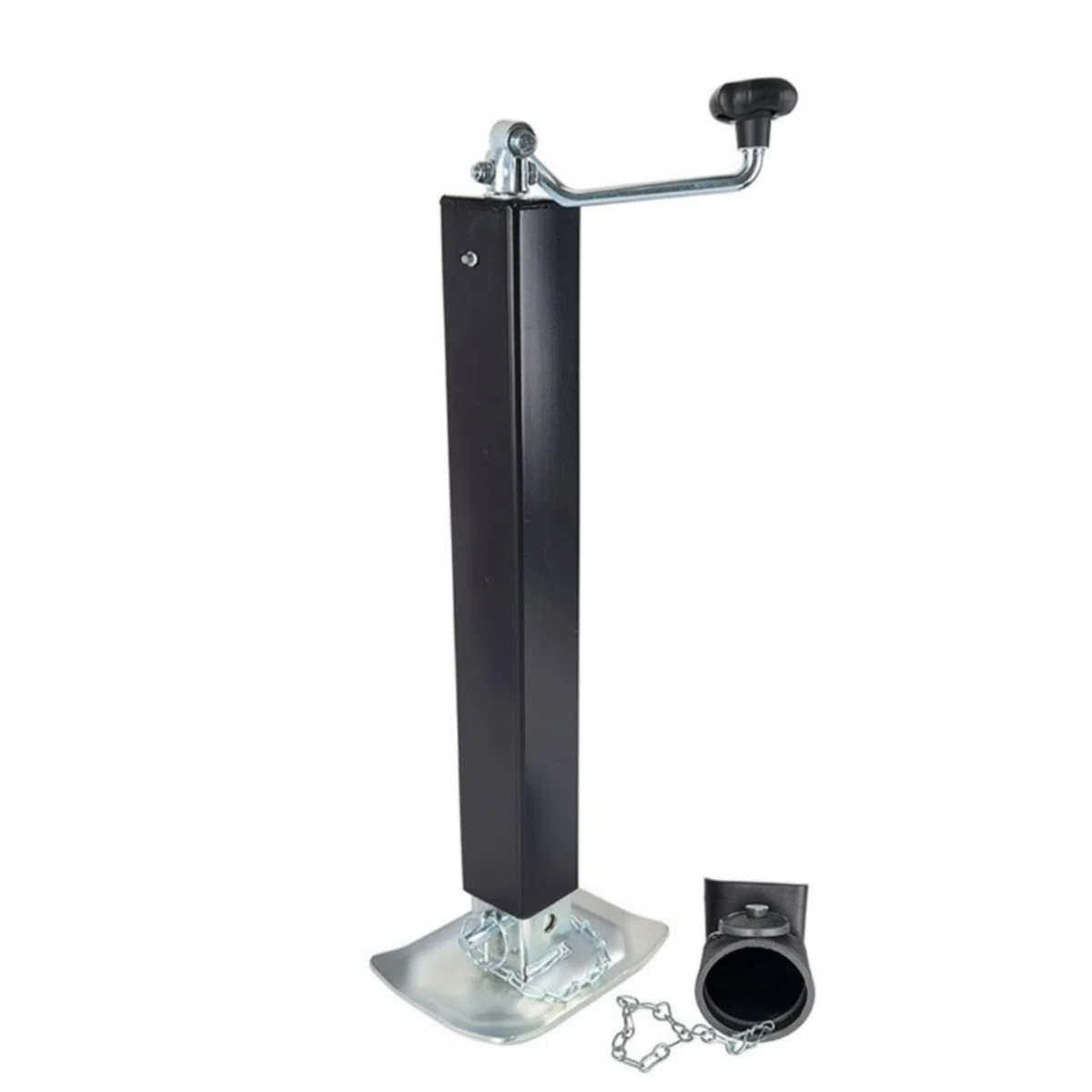 MagiDeal Gato de Remolque Pesado te Pata Elevador con Manual Base 200x150 Mm y Tubo Exterior Negro A Reforzado Altura Regulable 630-1350 Mm Capacidad, Style to 2