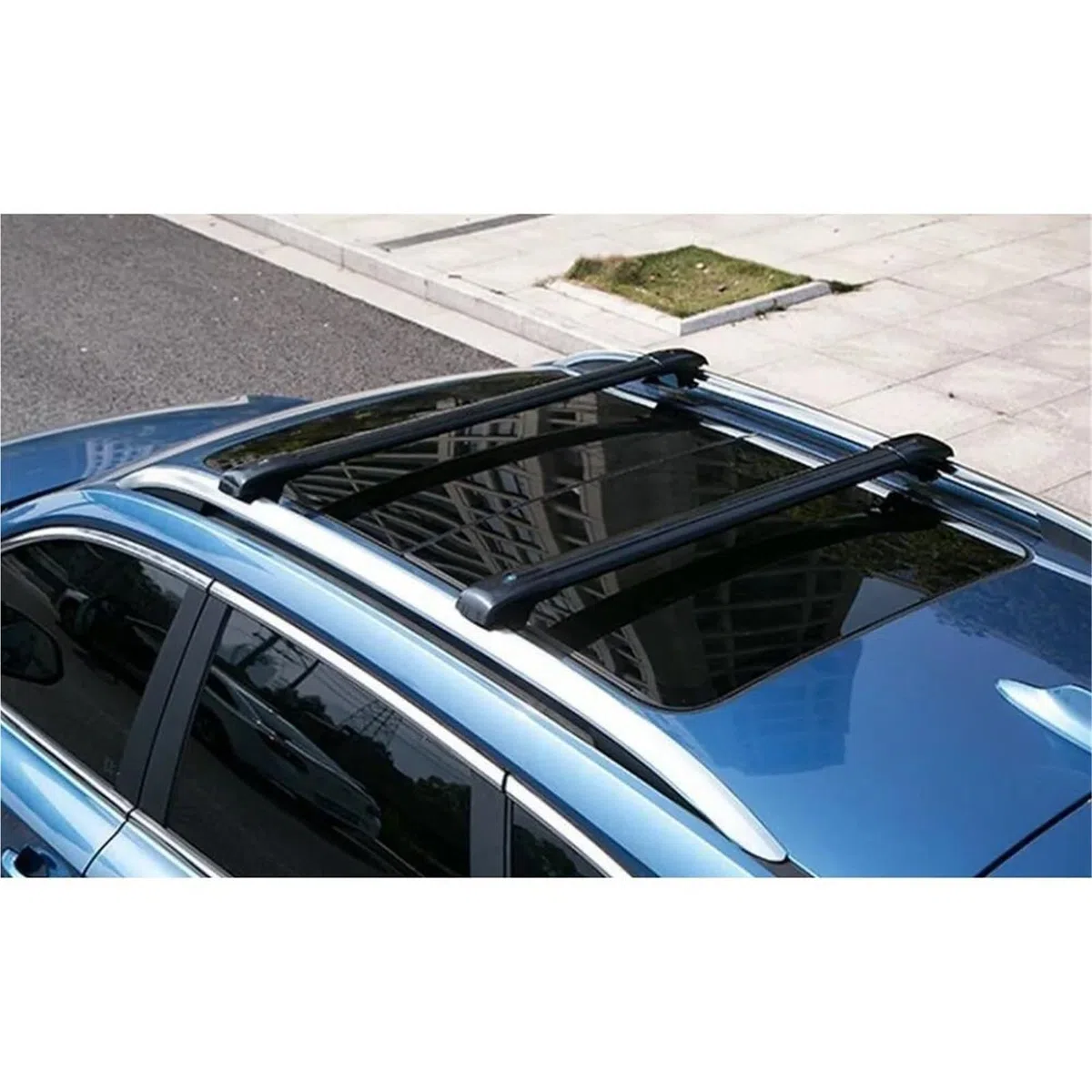 Barras Portaequipajes Barra Transversal Raíles De Baca para Range para Rover para Freelander 2 LR2 2007-2015 Ajustable Barras Carga Bloqueables Plata Negro(Plata)